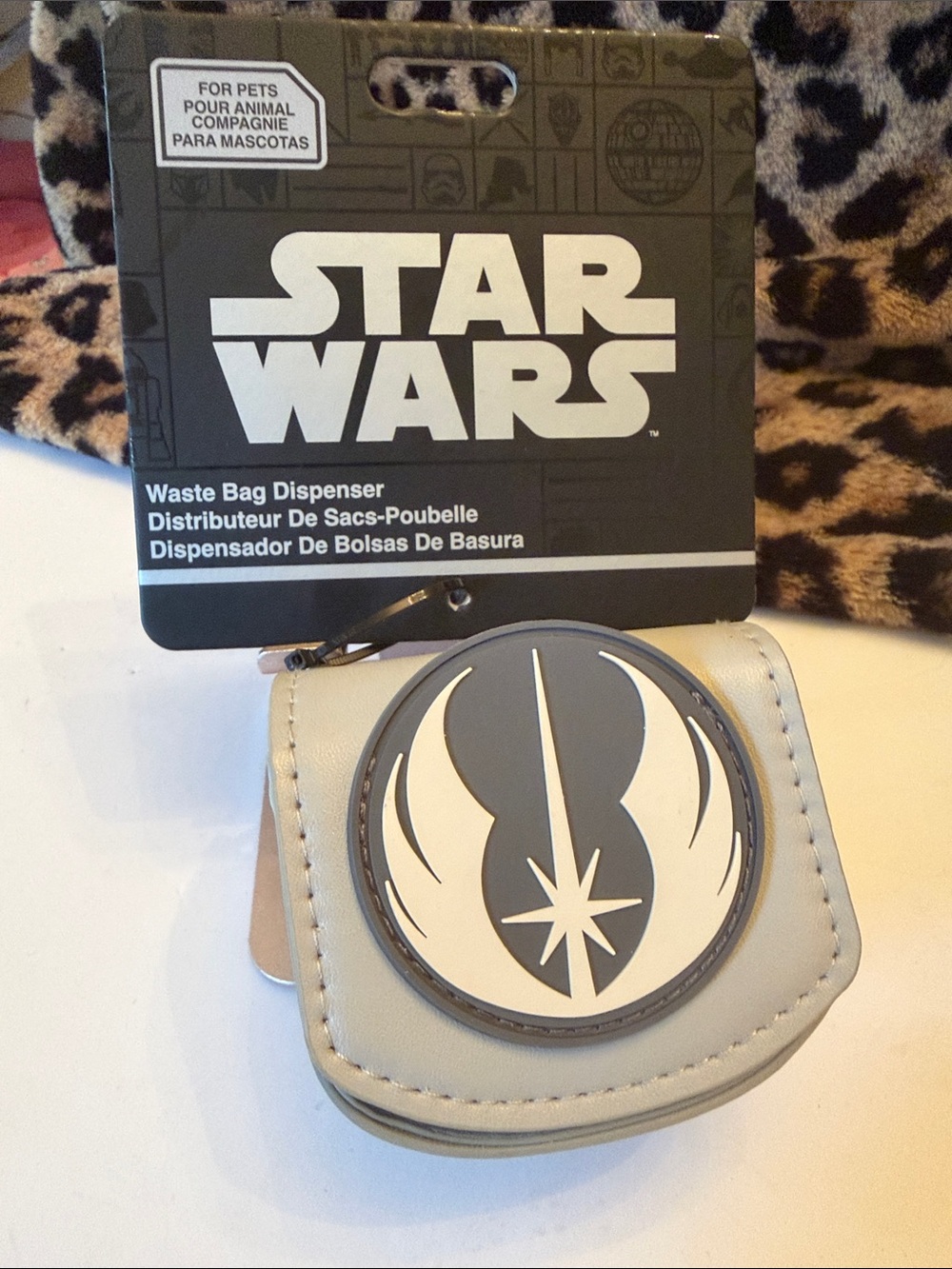 Star Wars Beige and Gray Jedi Symbol Clip-On Waste Bag Dispenser